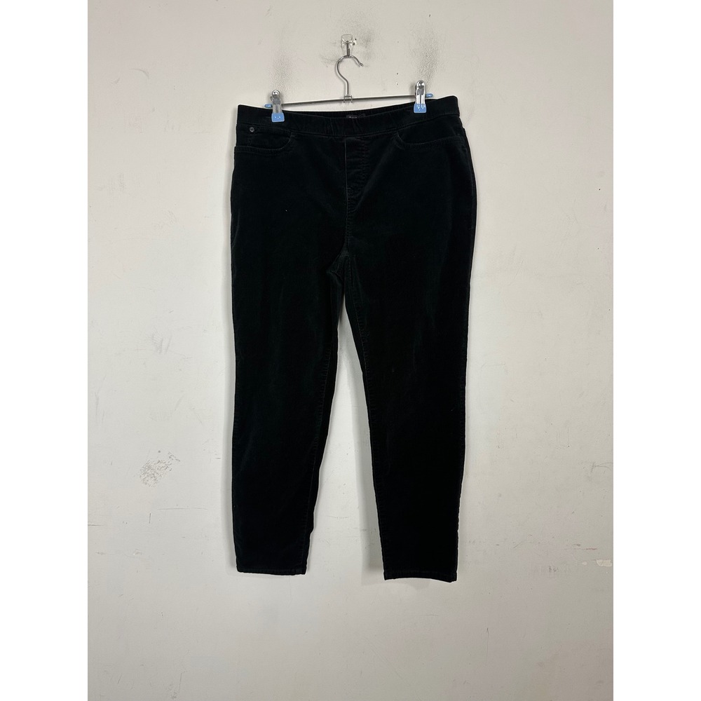Talbots Petites Black Corduroy Pull On Leggings Pants Size LP Holiday